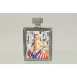 A .800 ART DECO STYLE GLAMOUR MODEL PERFUME BOTTLE