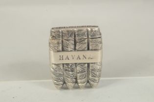 A STERLING SILVER HAVANA CIGAR VESTA CASE.