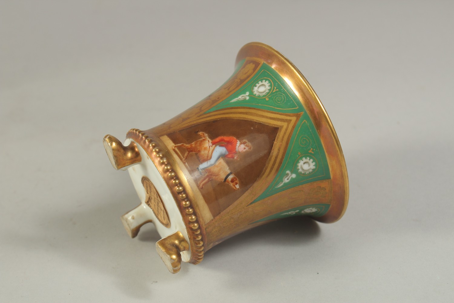 A FRENCH DARTE CABINET COFFEE CUP AND SAUCER, painted with children and animals, printed DARTE - Image 5 of 7