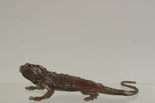 A JAPANESE BRONZE LIZARD. 12cms long.