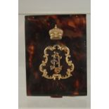A RUSSIAN TOURMALINE CASE with silver and diamond motifs. 10cms x 7.5cms. Marks AH 85, in a