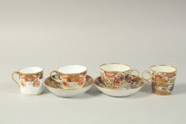 A SPODE IMARI PATTERN COFFEE CAN, TEACUP AND SAUCER, painted with pattern 1645, and a Chamberlain'