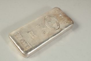 A KILO OF BULLION SILVER.No. 307313., Swiss Bank corporation, with certificate.