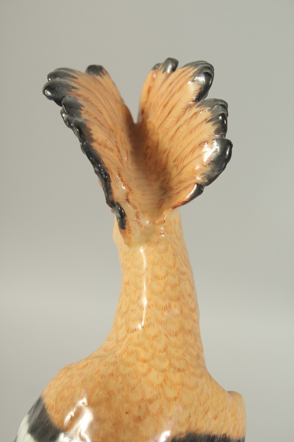 A MEISSEN HOOPOE, first modelled by Joachim Kaendler. Circa. 1840. 31.2cm high. Cross sword mark - Image 10 of 11