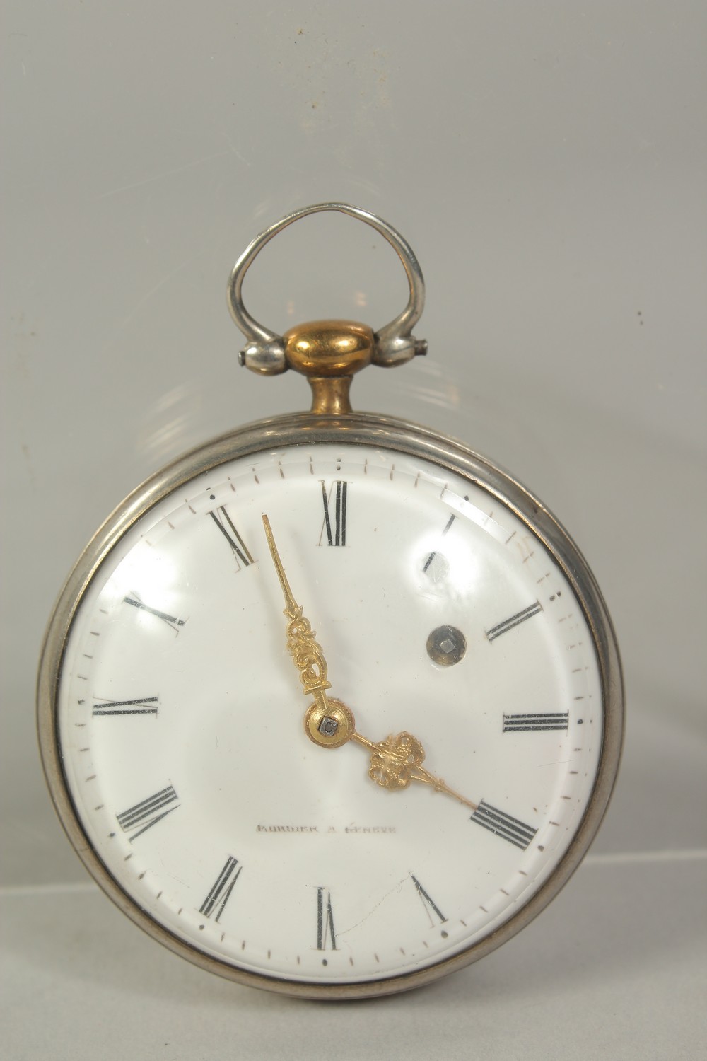 A GOOD 18TH CENTURY FRENCH EROTIC POCKET WATCH by BORDER , GENEVA with verge movement, the back