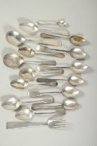 SIXTEEN VARIOUS SPOONS AND FORKS. Weight: 8ozs.