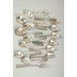 SIXTEEN VARIOUS SPOONS AND FORKS. Weight: 8ozs.