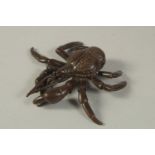 A BRONZE OKIMONO of a Coconut Crab, with articulated legs. 10cms long.