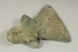 AN EARLY MIDDLE EASTERN BRONZE AMBUSH AXE, second half of the third millennium BC, with collar and