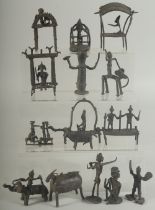 A COLLECTION OF 17TH-18TH CENTURY BRONZE FIGURES, (15 pieces).