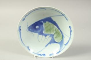 A CHINESE PORCELAIN CARP BOWL.