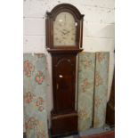 A good George III mahogany long case clock with eight day movement, subsidiary seconds and date