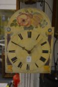 A Continental wall clock with painted arch shaped dial.