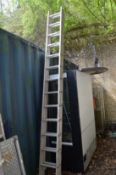Aluminium two section ladder.