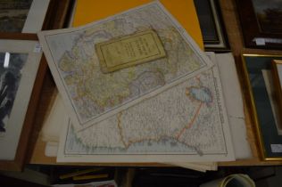 A folder of unframed maps.