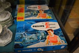 Two boxed Philips Electronic Engineer sets.