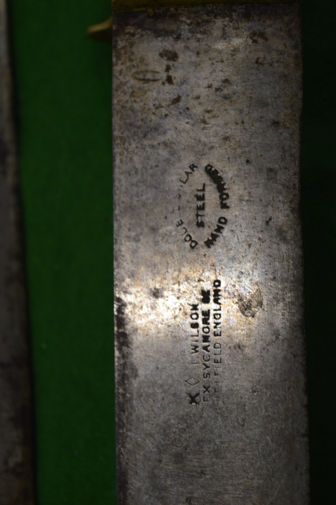 Wilsons of Sheffield, a carving or hunting knife with unusual brass guard together with a large - Image 3 of 4