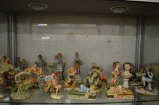 A comprehensive collection of Capodimonte figures.