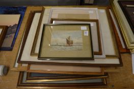A collection of paintings and prints depicting English bull terriers and other scenes.