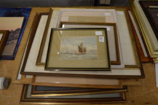 A collection of paintings and prints depicting English bull terriers and other scenes.