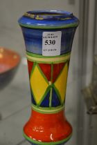 A Clarice Cliff Bizarre small conical shaped vase.