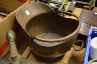 Copper coal scuttle.