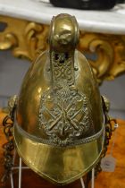 A good early brass fireman's helmet.