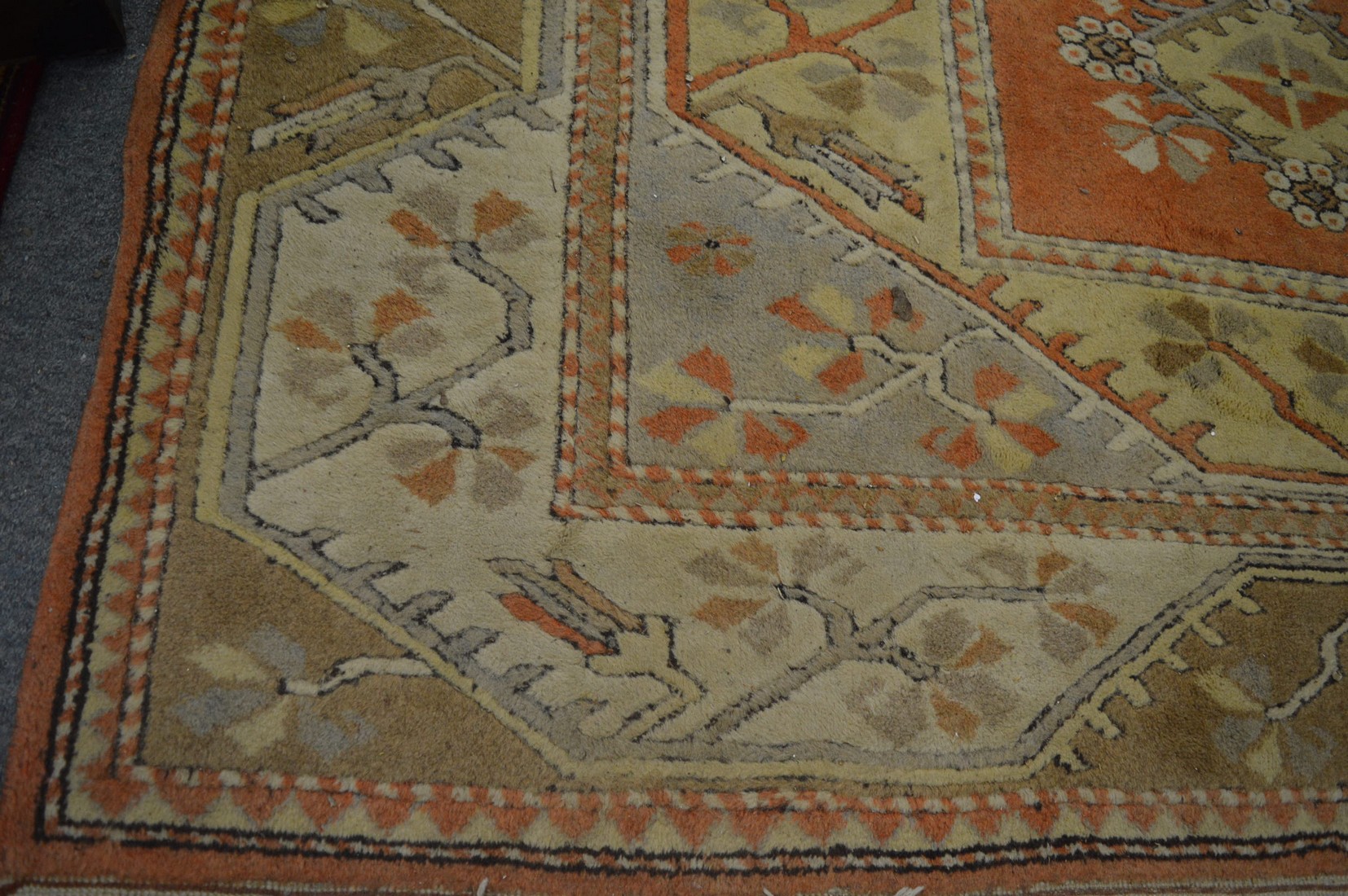 A Persian style carpet, cream and rust ground with stylised decoration 280cm x 200cm. - Image 2 of 3