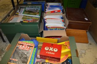 Old street atlases, railway magazines etc.