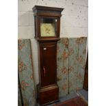 An oak cased thirty hour clock with painted square dial.