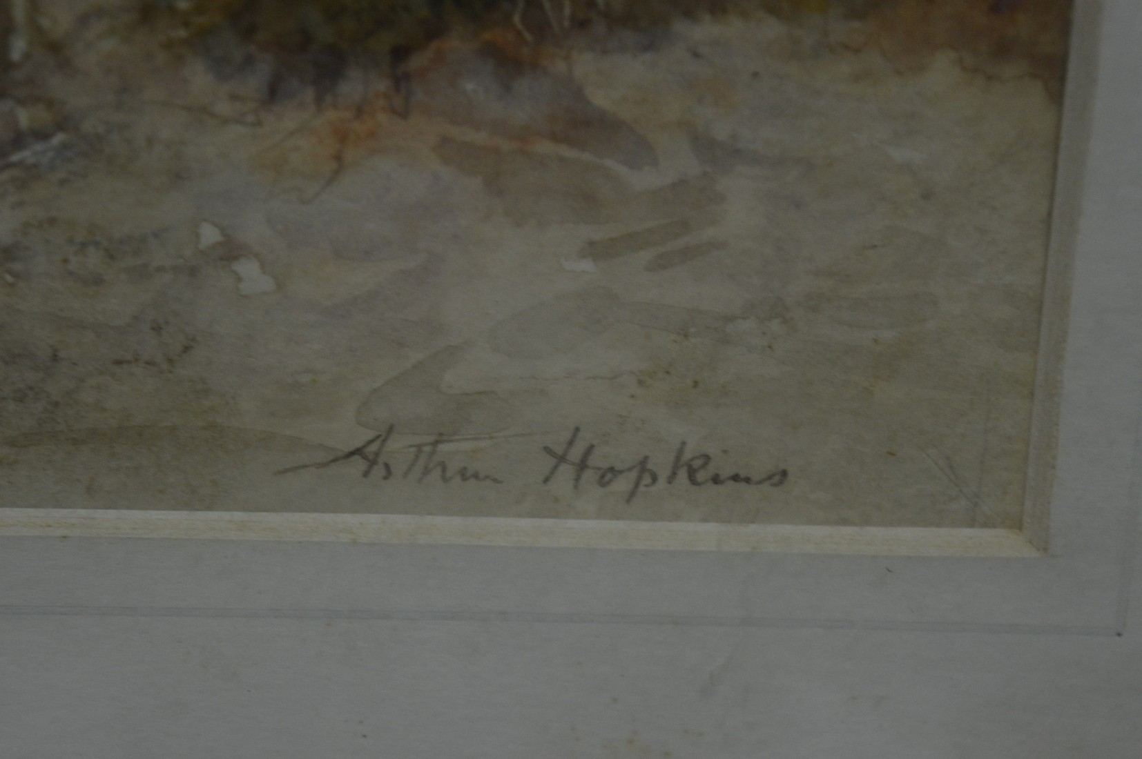 Arthur Hopkins, Highland coastal landscape with heather and grasses, ducks in flight in the - Image 2 of 3