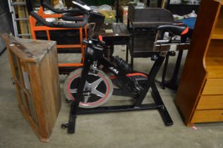 An exercise bike.