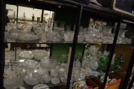 A large quantity of cut and moulded glassware.