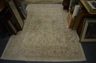 A Qashqai carpet, cream ground with floral decoration 245cm x 172cm.