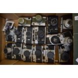 A collection of Russian 35mm cameras by Zorki, Koroll etc.