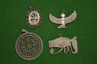 Egyptian revival pendants.