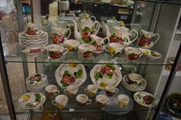 A comprehensive collection of Belle Fiore china to include teapots, coffee pots, plates, cups,