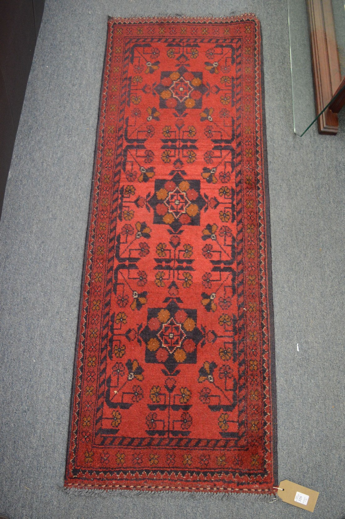 Two small Persian style red ground runners 146cm x 52cm and 153cm x 53cm. - Image 2 of 4