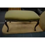 A Victorian walnut framed and upholstered large stool.