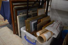 A large quantity of paintings and prints.