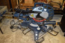 A MacAllister sliding compound miter saw with stand and rail.