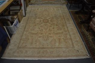 An Afghan Chobi carpet, cream ground with stylised decoration 275cm x 188cm.