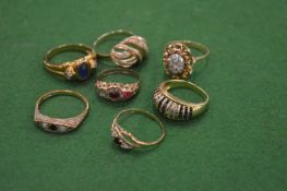 Various gold rings.