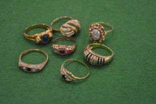 Various gold rings.