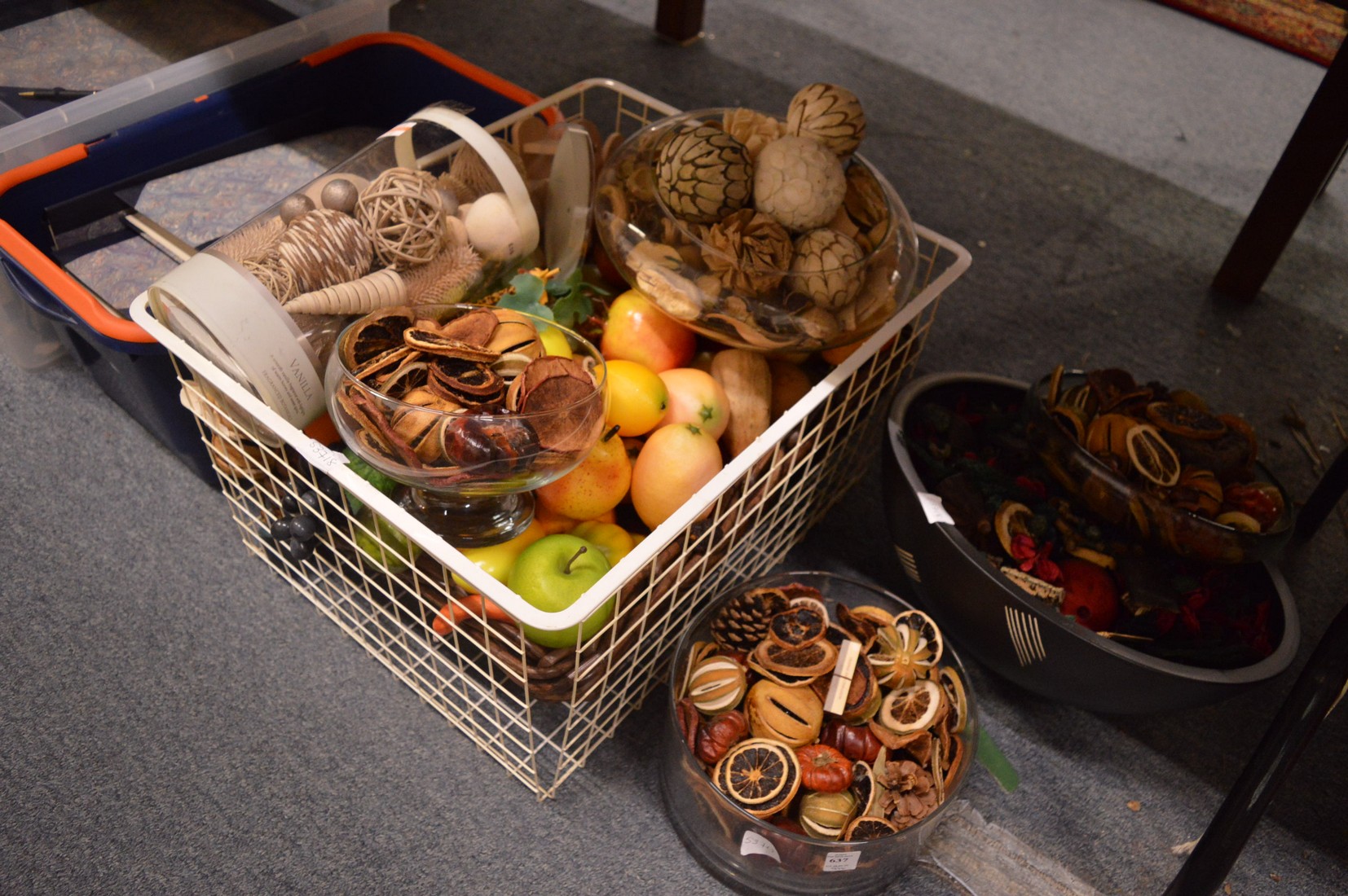 Potpourri, photograph albums, baskets etc.