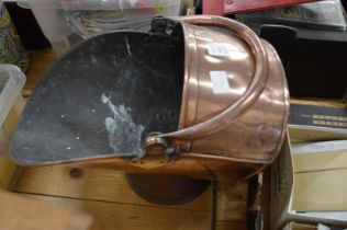 Copper coal scuttle.