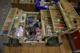Fishing tackle box and contents.
