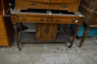 Late Victorian aesthetic movement washstand base (lacking marble top).