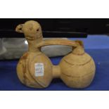 An unusual bird form pottery ewer.