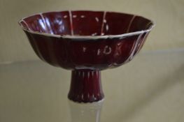 A Chinese sang de boeuf stem cup.